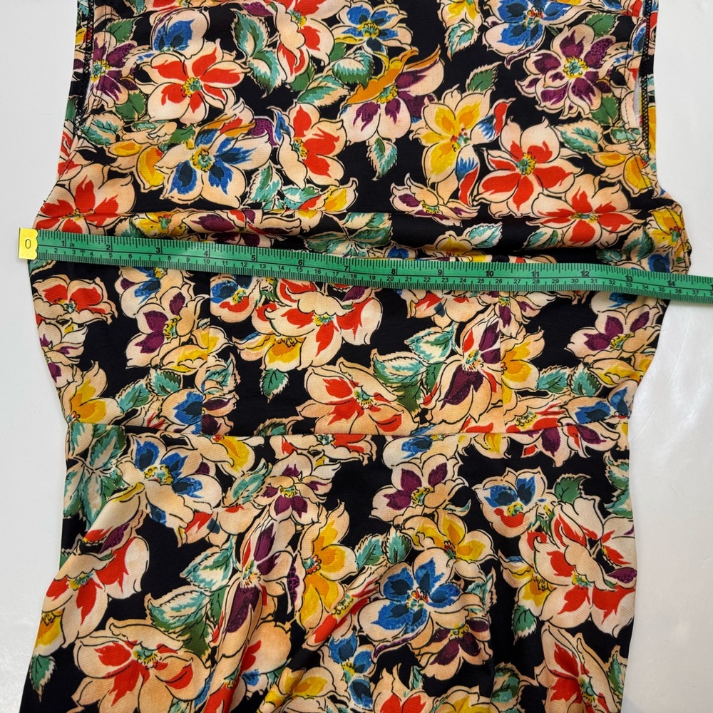 Zara Floral Mock Neck Sleeveless Midi Dress Medium Boho Cottagecore Vtg Retro - Picture 9 of 13